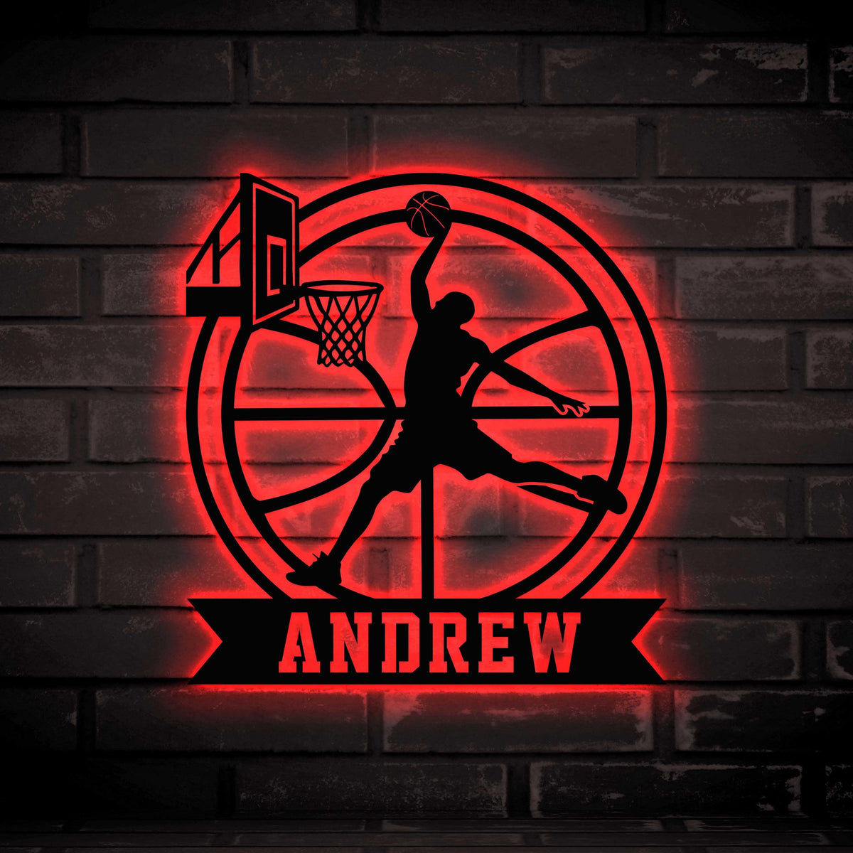 Custom Basketball Metal Wall Hanging With Led Light Personalized Basketball Player Name Sign Sport Room Sign Basketball Metal Led Decor