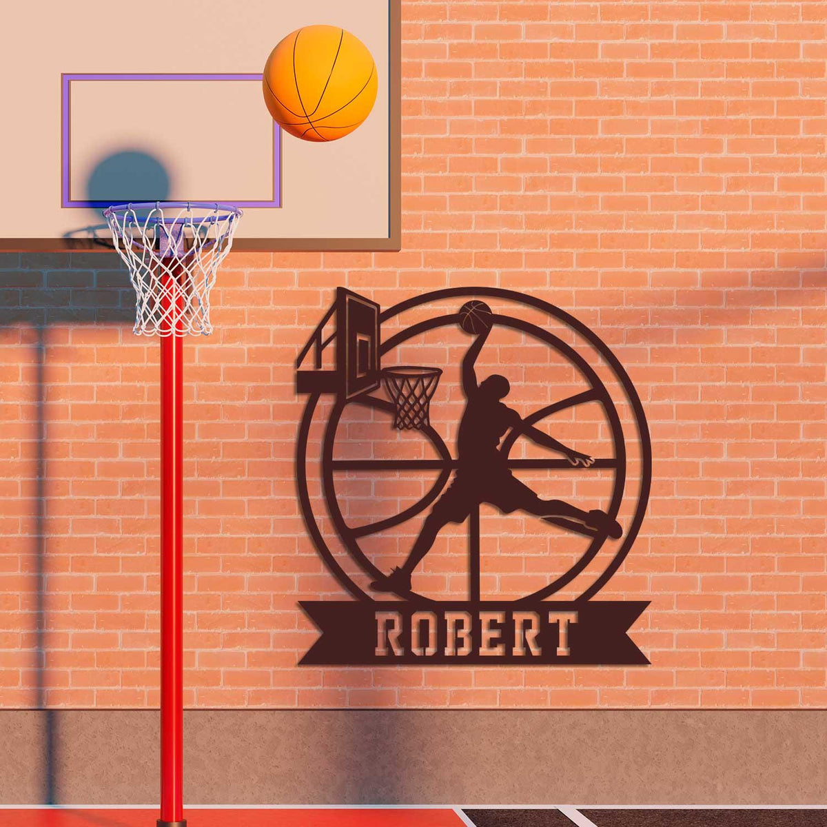 Custom Basketball Metal Wall Hanging With Led Light Personalized Basketball Player Name Sign Sport Room Sign Basketball Metal Led Decor