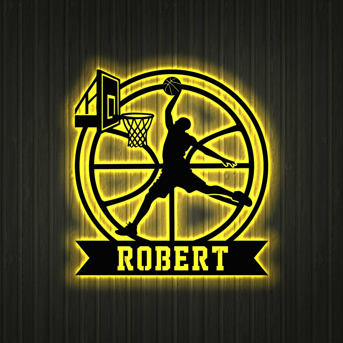 Custom Basketball Metal Wall Hanging With Led Light Personalized Basketball Player Name Sign Sport Room Sign Basketball Metal Led Decor