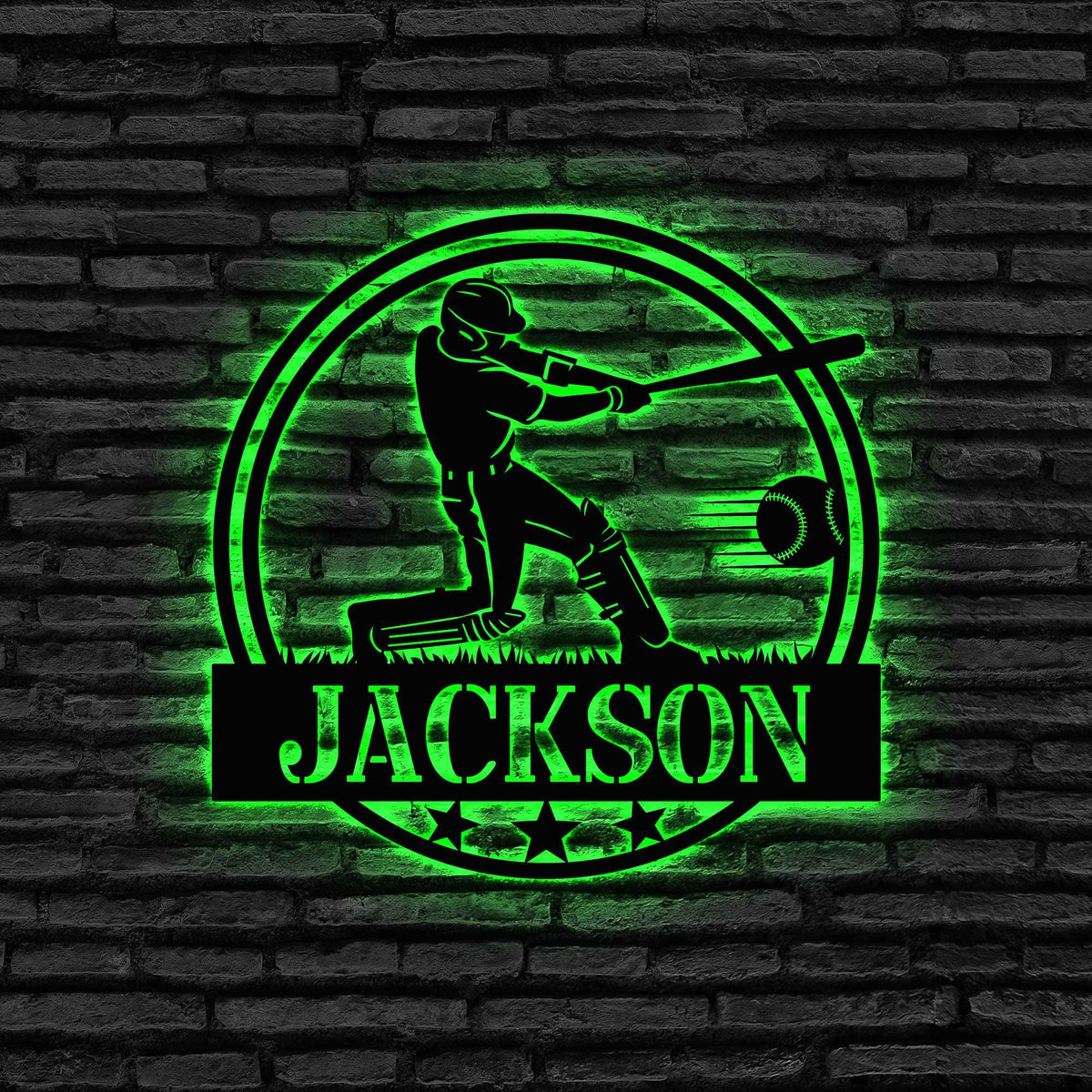 Custom Baseball Metal Sign With Led Lights Baseball Wall Decor Baseball Player Gift Baseball Player Name Sign Birthday Gift For Him