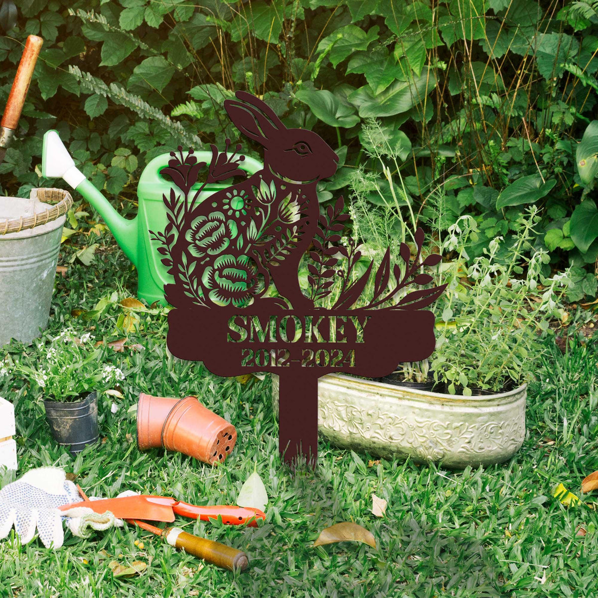 Rabbit Memorial Stake Sign Personalizedpet Grave Markers Signbunny Sign With Stakepet Loss Giftsympathy Sign Remembrance Stake