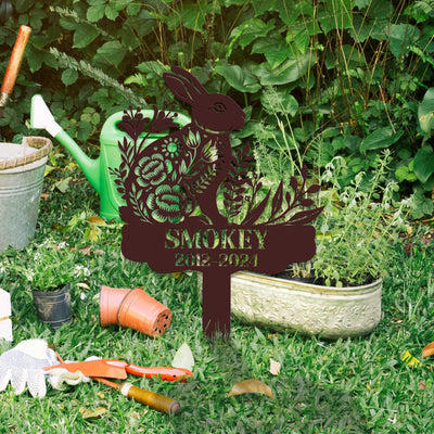 Rabbit Memorial Stake Sign Personalizedpet Grave Markers Signbunny Sign With Stakepet Loss Giftsympathy Sign Remembrance Stake