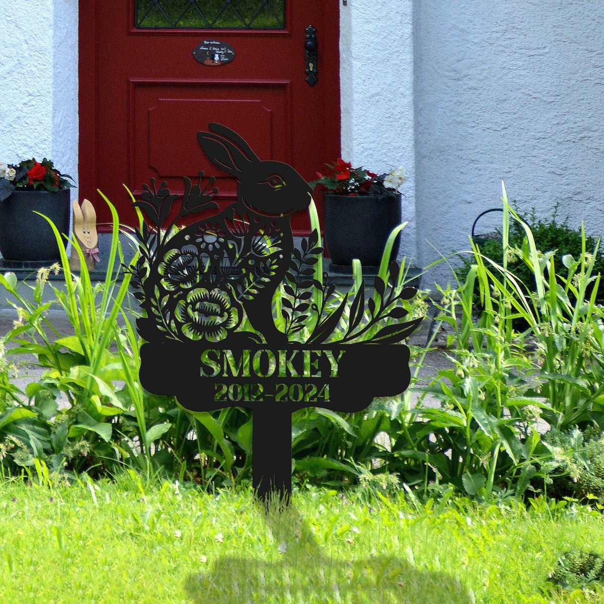 Rabbit Memorial Stake Sign Personalizedpet Grave Markers Signbunny Sign With Stakepet Loss Giftsympathy Sign Remembrance Stake