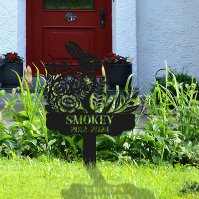 Rabbit Memorial Stake Sign Personalizedpet Grave Markers Signbunny Sign With Stakepet Loss Giftsympathy Sign Remembrance Stake