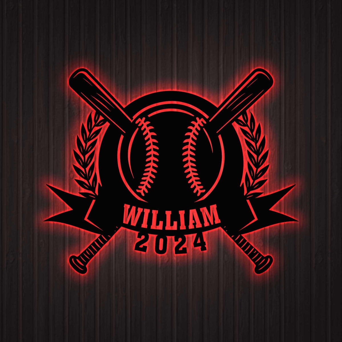 Custom Baseball Metal Sign With Led Lights Baseball Wall Decor Baseball Player Gift Baseball Player Name Sign Birthday Gift For Him