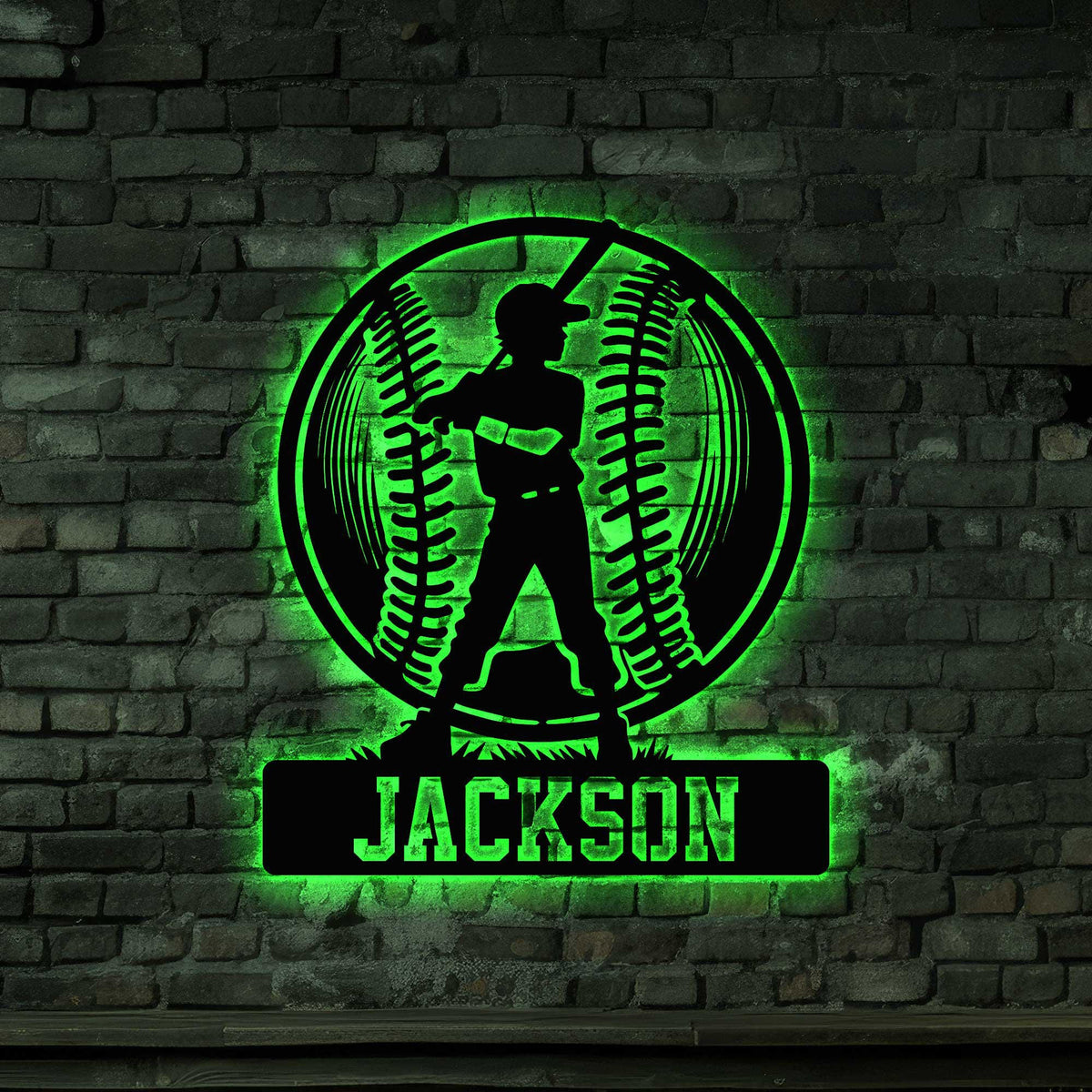 Custom Baseball Sign With Led Light Baseball Player Gift Baseball Metal Home Decor Custom Kid Name Game Room Decor