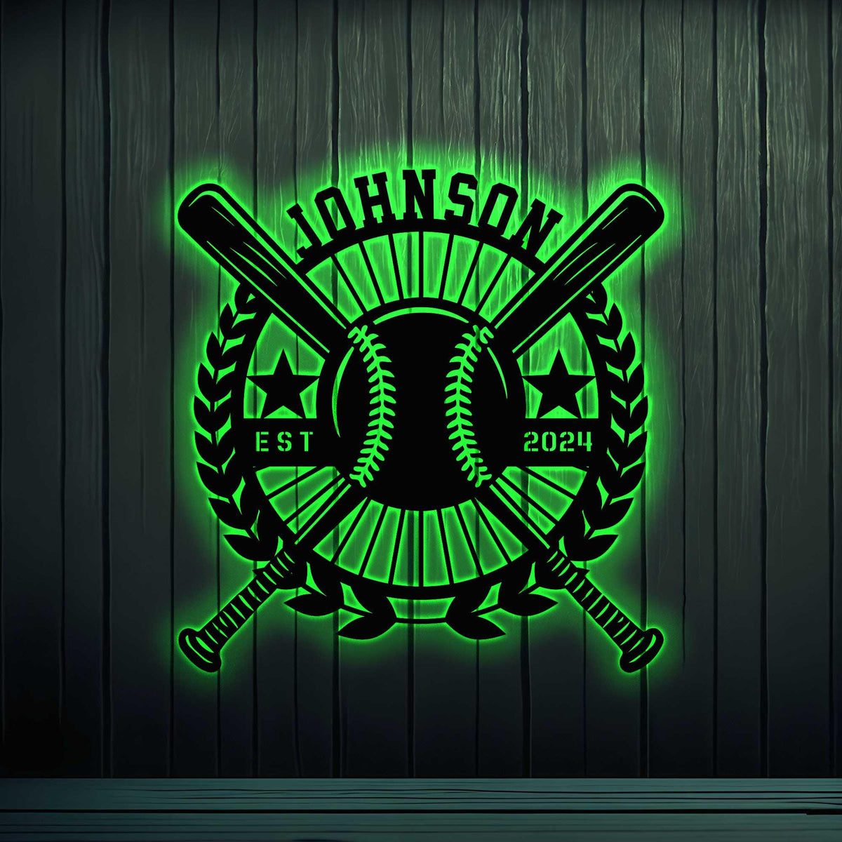 Custom Baseball Metal Wall Art With Led Light Softball Metal Sign Personalized Baseball Player Name Sign Kids Room Decor Birthday Gift