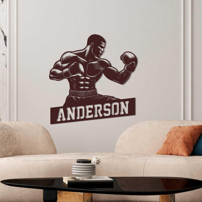 Personalized Boxing Metal Sign With Led Lights Gift For Boxer Gift For Dad Custom Boxer Name Sign Boxing Signs Boxing Gym Sign