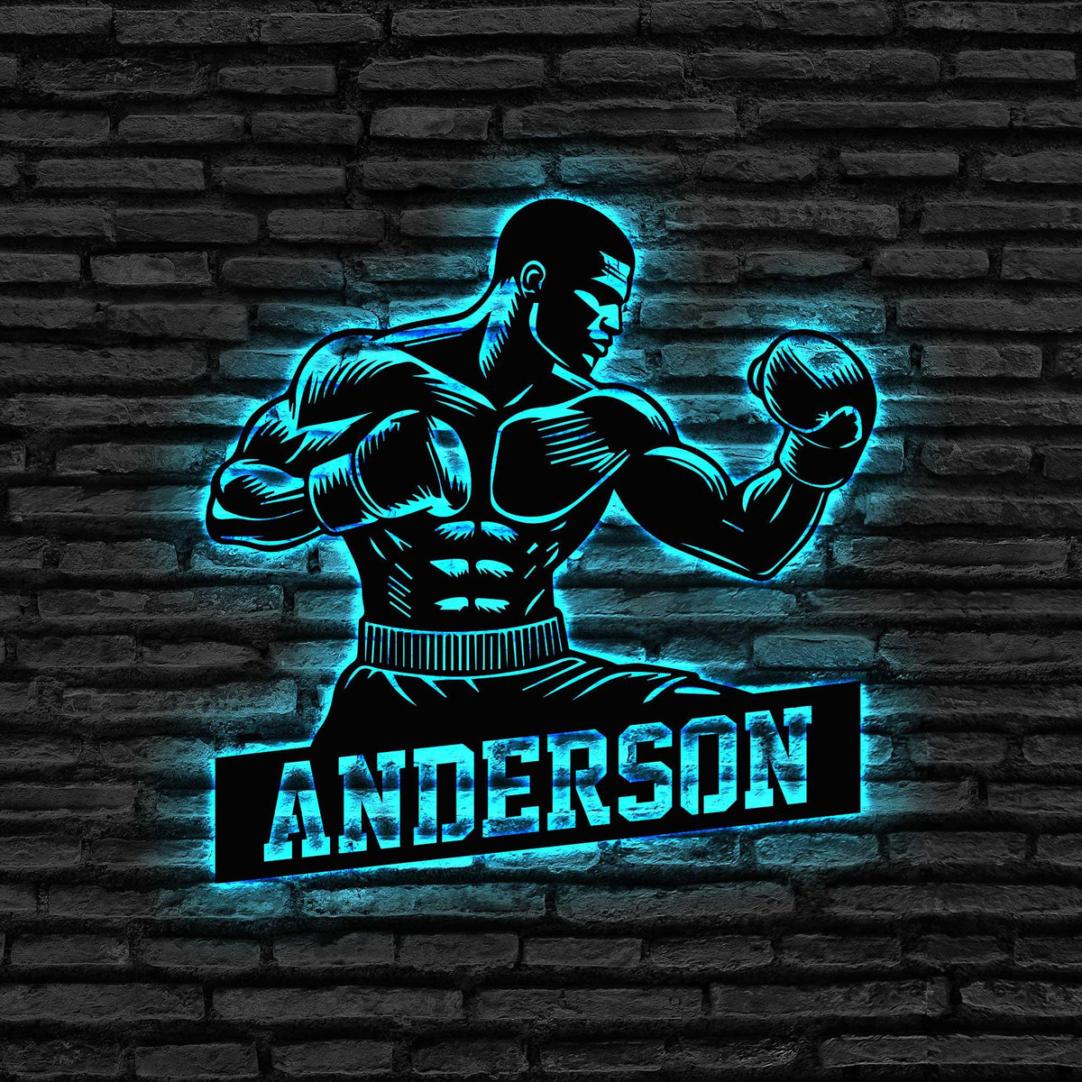 Personalized Boxing Metal Sign With Led Lights Gift For Boxer Gift For Dad Custom Boxer Name Sign Boxing Signs Boxing Gym Sign