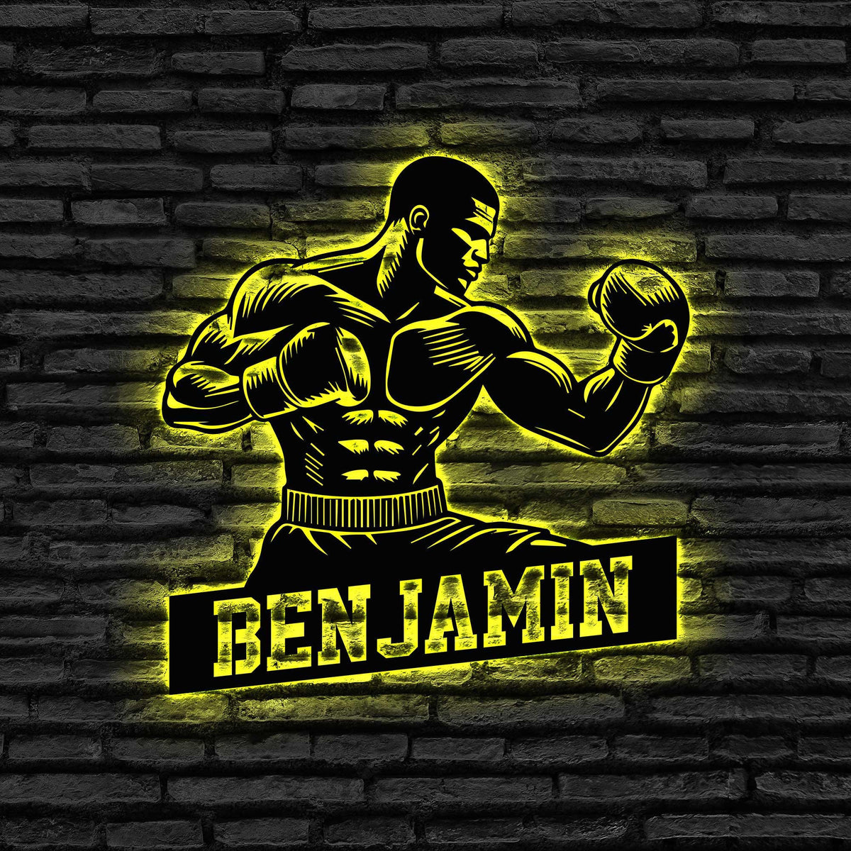 Personalized Boxing Metal Sign With Led Lights Gift For Boxer Gift For Dad Custom Boxer Name Sign Boxing Signs Boxing Gym Sign