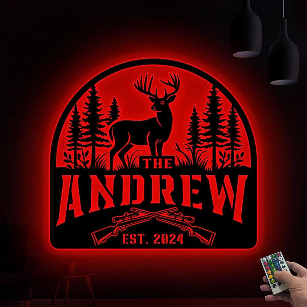 Custom Deer Hunting Metal Sign Deer Cabin Sign Personalized Hunter Name Sign Deer Cabin Decor Deer Wall Art Deer Hunter Gift
