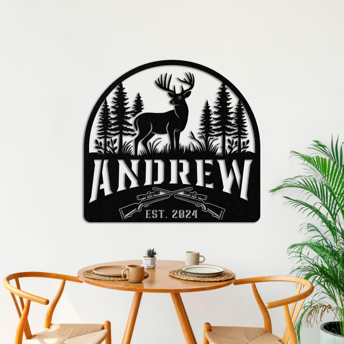 Custom Deer Hunting Metal Sign Deer Cabin Sign Personalized Hunter Name Sign Deer Cabin Decor Deer Wall Art Deer Hunter Gift