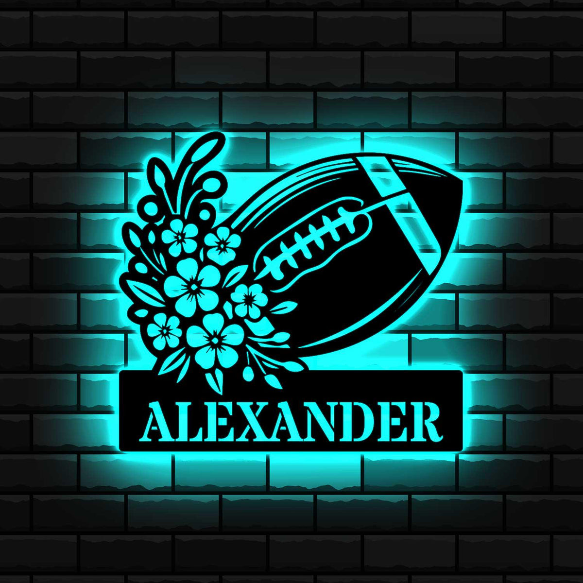 Custom Us Football Ball Metal Wall Art With Led Lights American Football Ball Sign Football Player Gift Football Gift For Him
