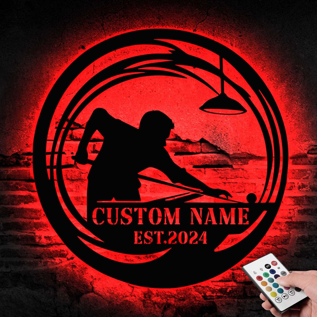 Custom Billiards Metal Sign With Led Light Custom Pool Table Sign Billiards Wall Art Game Room Sign Pool Decor Man Cave Sign