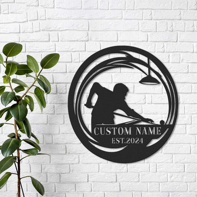 Custom Billiards Metal Sign With Led Light Custom Pool Table Sign Billiards Wall Art Game Room Sign Pool Decor Man Cave Sign