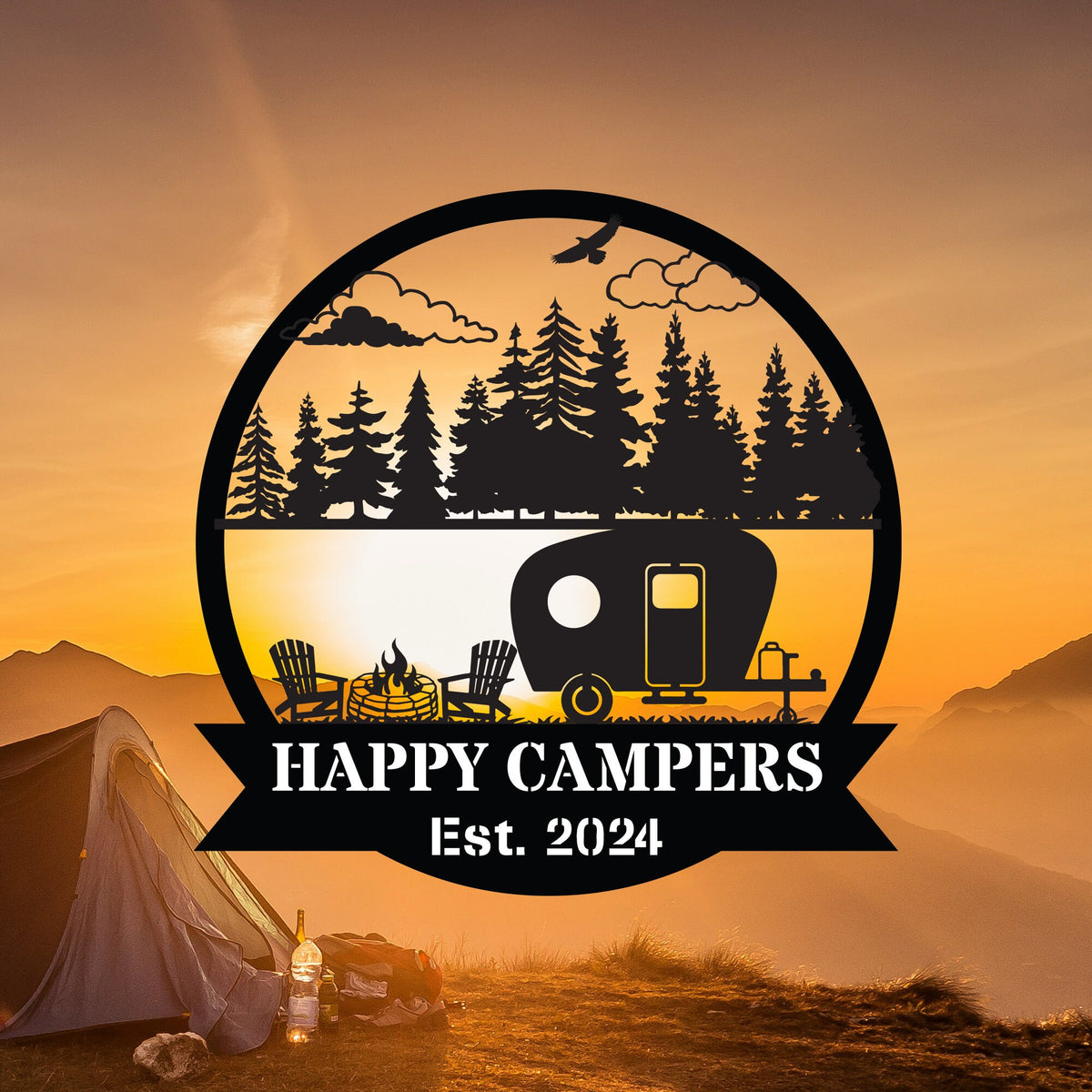 Personalized Rv Camping Metal Sign Rv Decor Camping Metal Sign Campsite Sign Camper Gift Outdoor Decor Fire Pit Sign