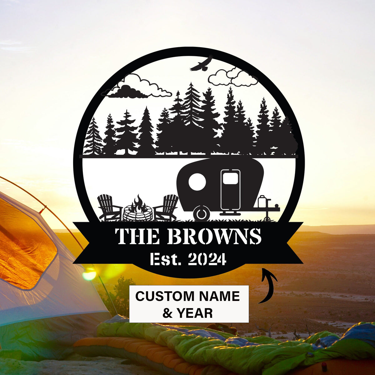 Personalized Rv Camping Metal Sign Rv Decor Camping Metal Sign Campsite Sign Camper Gift Outdoor Decor Fire Pit Sign