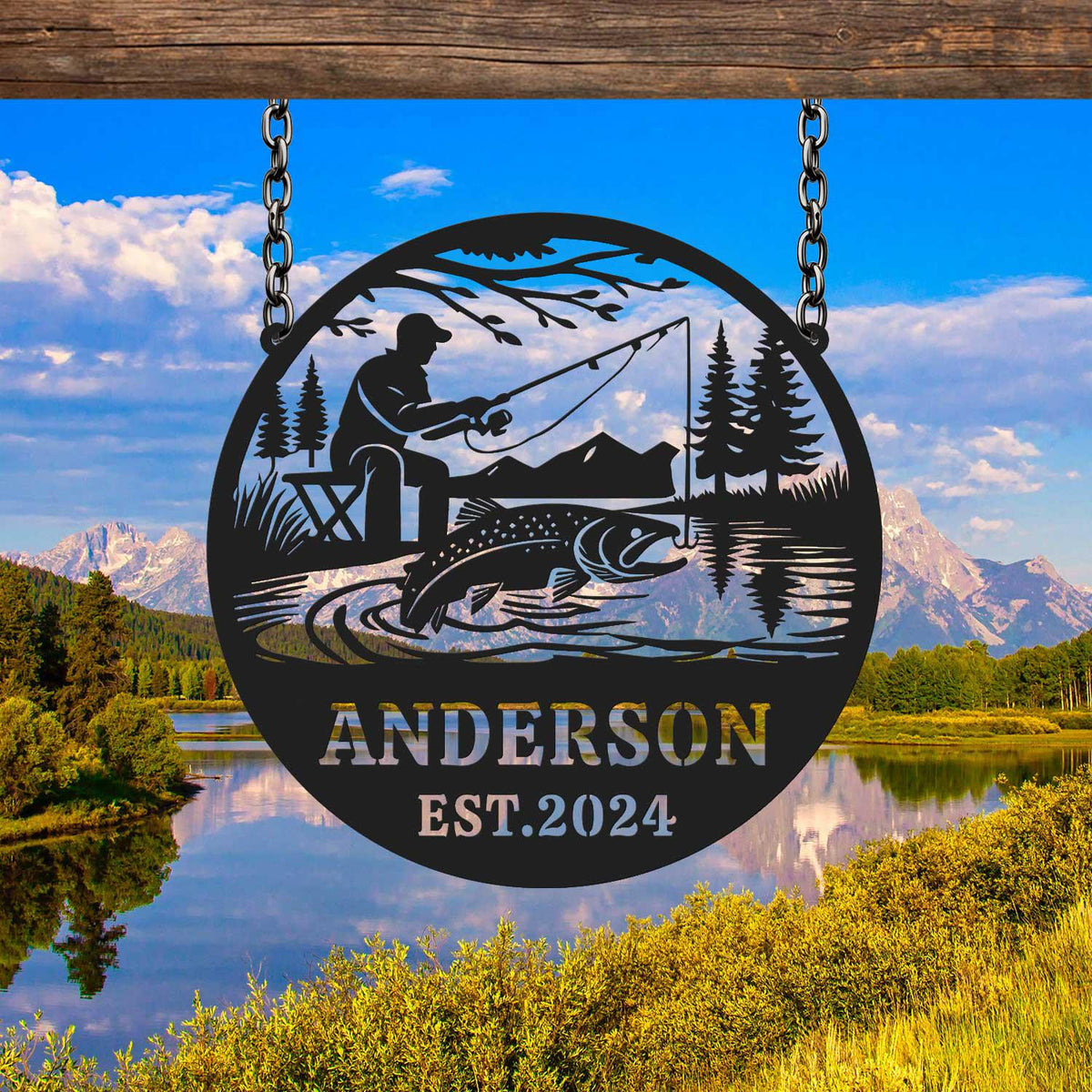 Trout Fish Hunting Sign Customized Trout Fishing Metal Wall Decor Fishing Sign Fisherman Gift Hunting Gift Gift For Dad