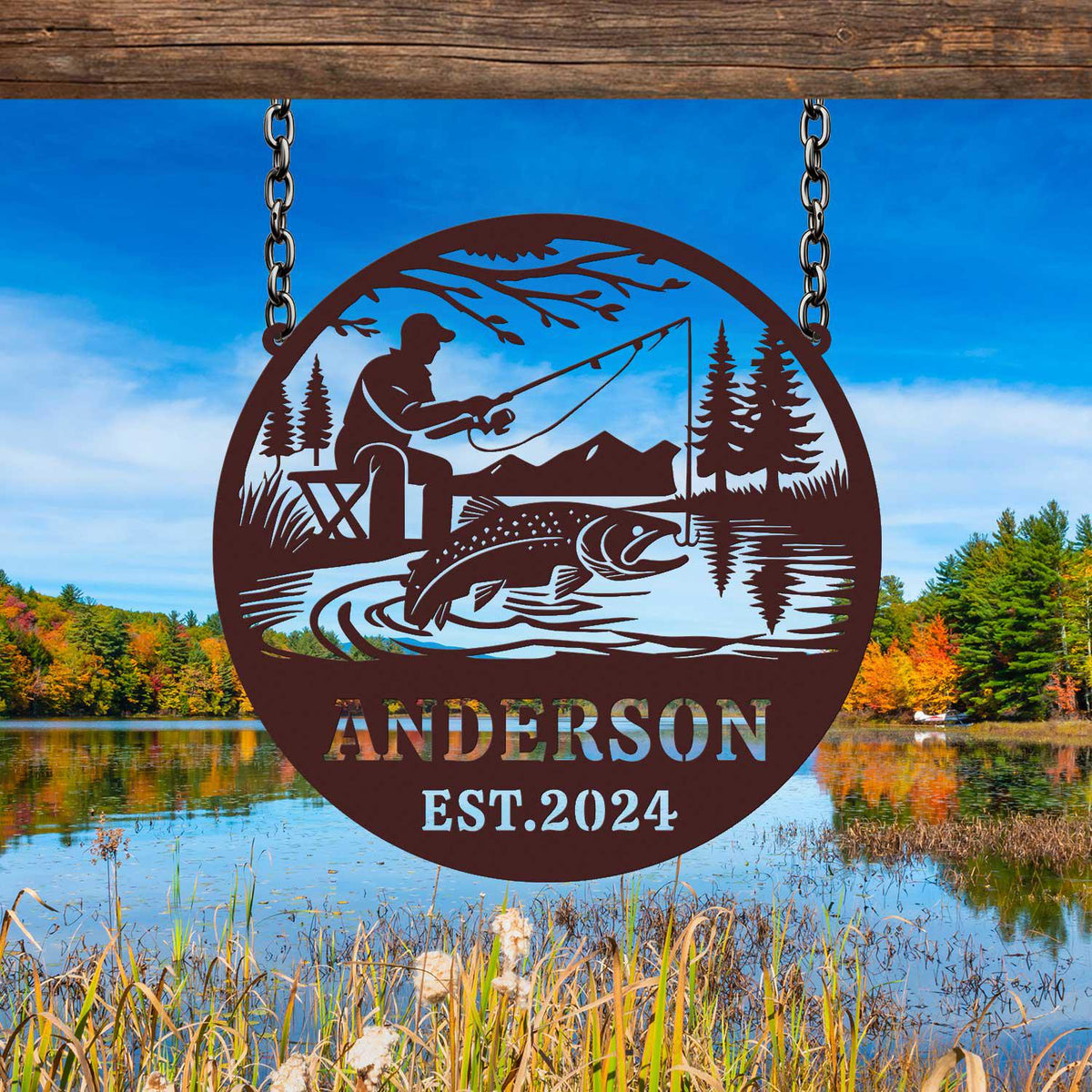 Trout Fish Hunting Sign Customized Trout Fishing Metal Wall Decor Fishing Sign Fisherman Gift Hunting Gift Gift For Dad