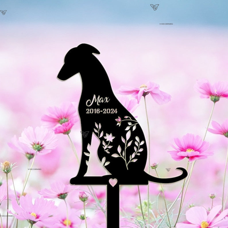 Personalized Greyhound Metal Stake, Dog Memorial Gift, Custom Dog Memorial, Pet Loss Gift, Garden Metal Decor, Greyhound Lover, Greyhound