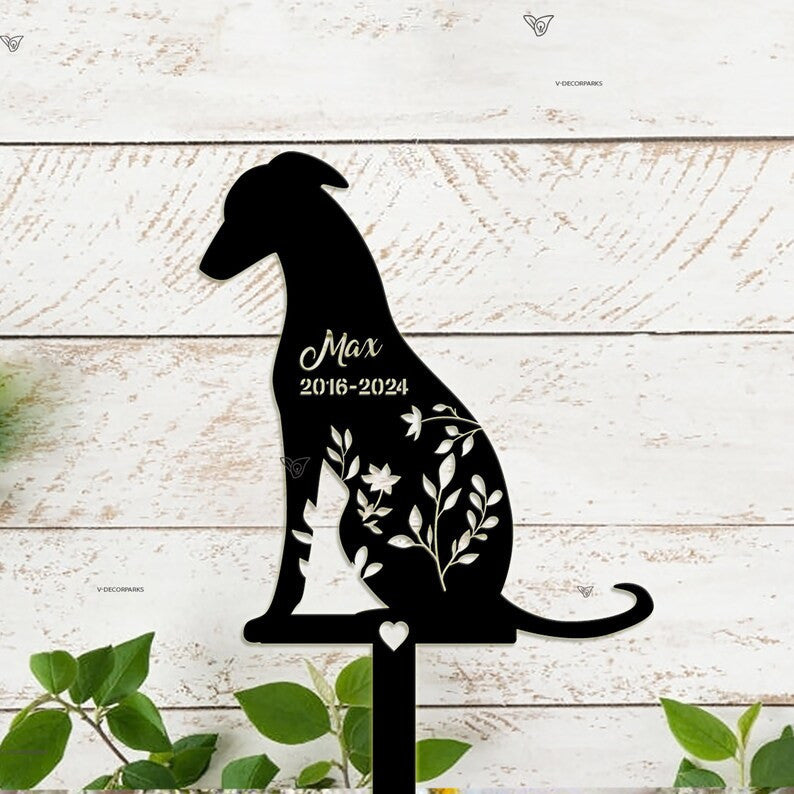 Personalized Greyhound Metal Stake, Dog Memorial Gift, Custom Dog Memorial, Pet Loss Gift, Garden Metal Decor, Greyhound Lover, Greyhound