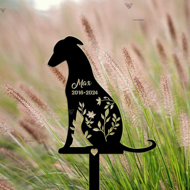 Personalized Greyhound Metal Stake, Dog Memorial Gift, Custom Dog Memorial, Pet Loss Gift, Garden Metal Decor, Greyhound Lover, Greyhound