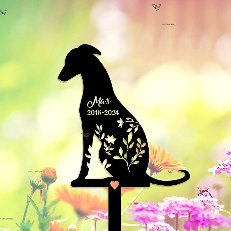 Personalized Greyhound Metal Stake, Dog Memorial Gift, Custom Dog Memorial, Pet Loss Gift, Garden Metal Decor, Greyhound Lover, Greyhound