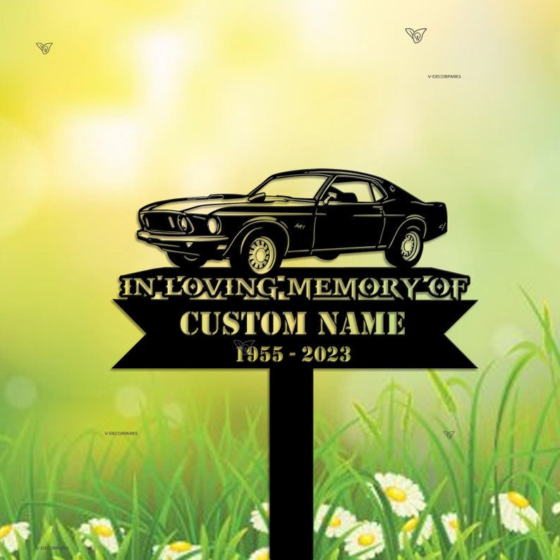 Custom Racing car Memorial Stake, Personalized Racing Metal Stake, Racing Loss, Sympathy Sign, Grave Marker, Remembrance Stake, Biker loss