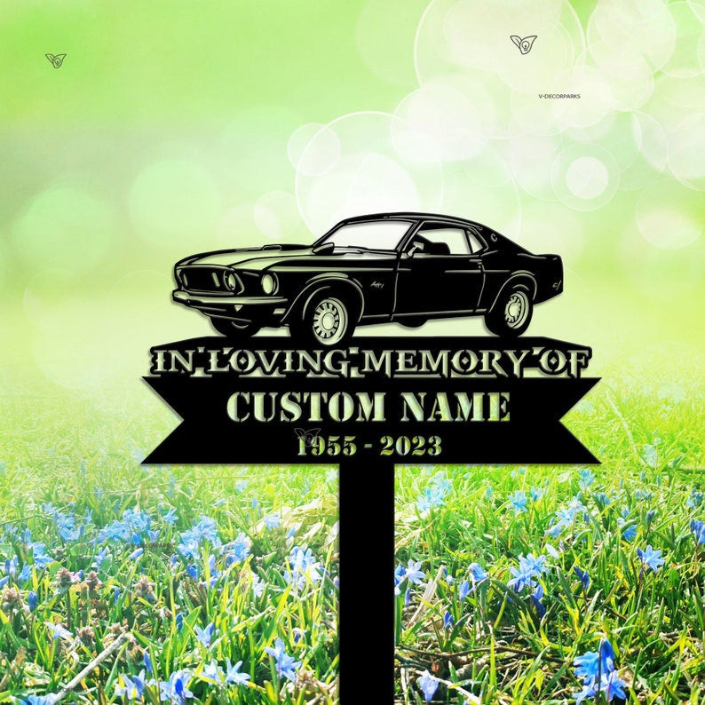 Custom Racing car Memorial Stake, Personalized Racing Metal Stake, Racing Loss, Sympathy Sign, Grave Marker, Remembrance Stake, Biker loss
