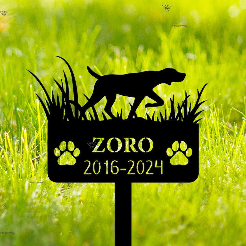 Custom Metal German Shorthaired Pointer Dog Memorial Stake,Personalized Dog Loss Gift,Garden Stake for Loss of Dog, Hunting Dog Grave Marker