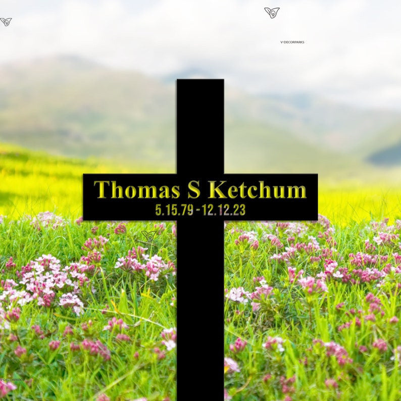 Custom Metal Cross Memorial Stake, Personalized Cross Stake, Loss Of Loved One Garden Stake, In Memory Cross, Grave Marker, Sympathy Gift