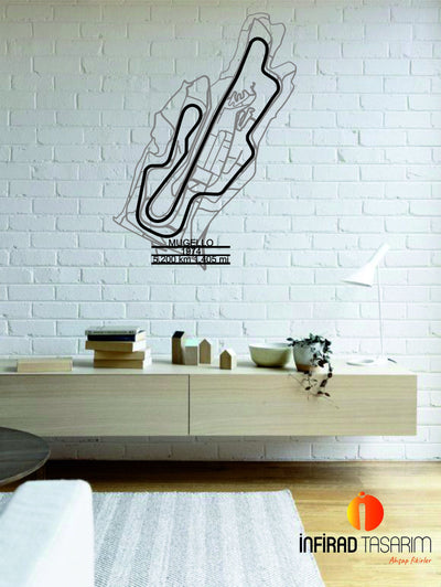 Mugello Circuit Map Silhouette Metal Sign Wall Art Metal Decor Wall Art Home Decor Race Track