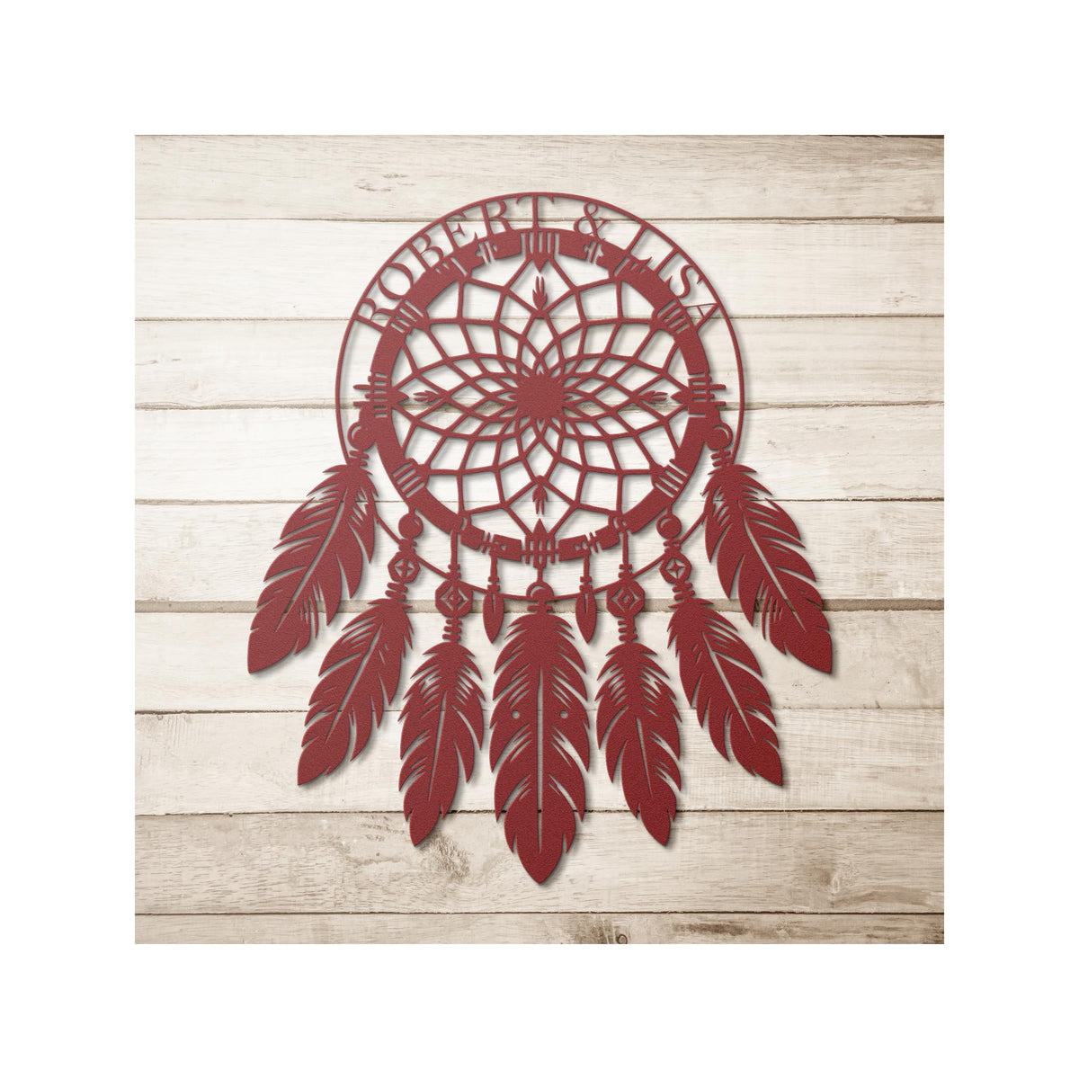Native American Dreamcatcher Metal Sign Personalized Gift Custom Wall Art For Couples Unique Decor For Home Or Wedding