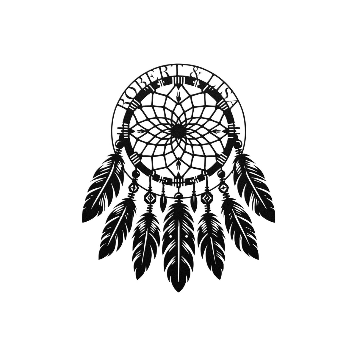 Native American Dreamcatcher Metal Sign Personalized Gift Custom Wall Art For Couples Unique Decor For Home Or Wedding