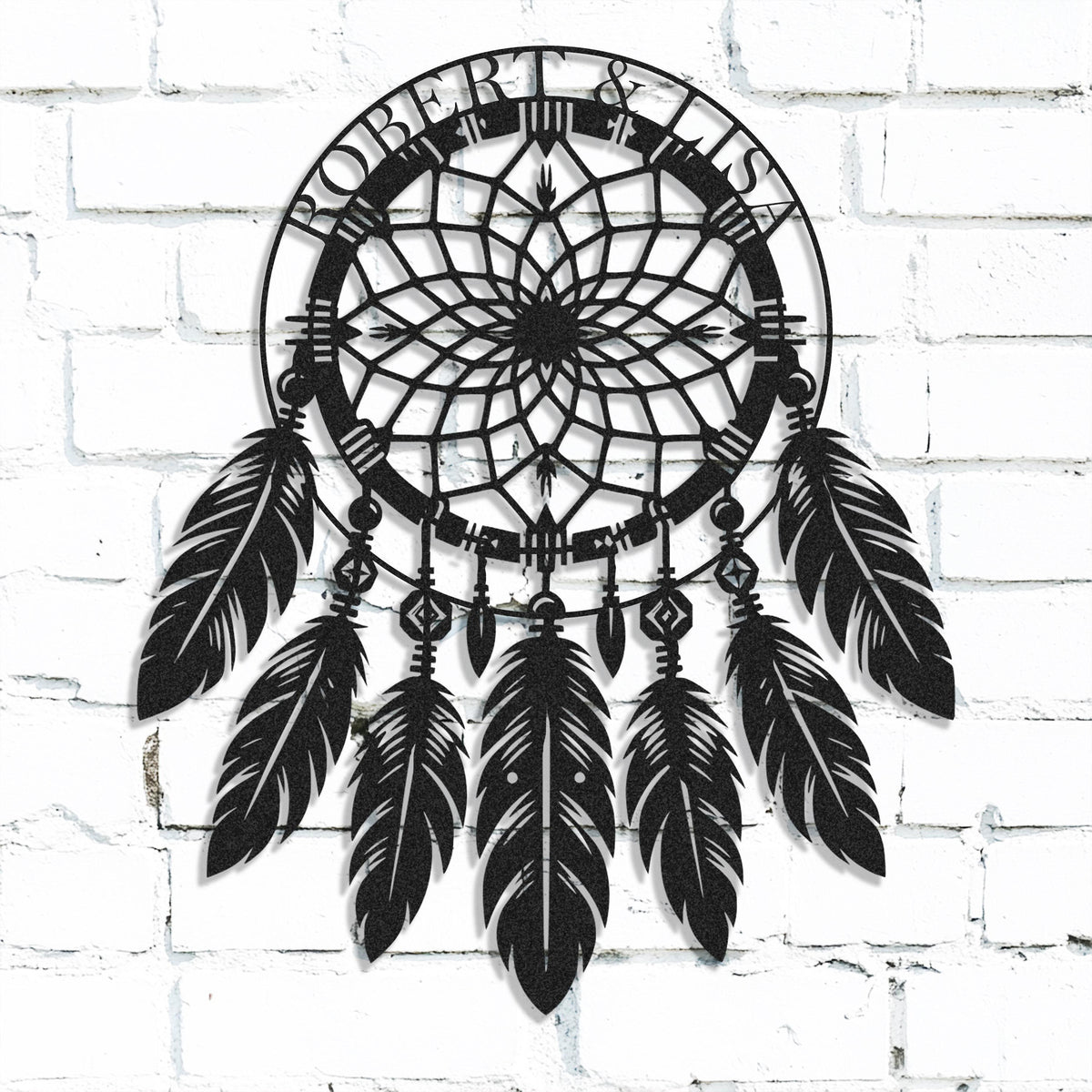 Native American Dreamcatcher Metal Sign Personalized Gift Custom Wall Art For Couples Unique Decor For Home Or Wedding