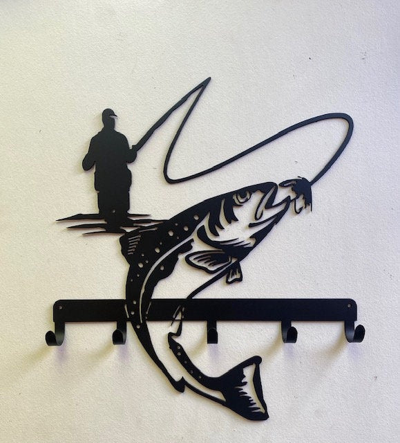 Fly Fishing Key Rack Key Holder Coat Hook For Wall Key Organizer Gift Idea