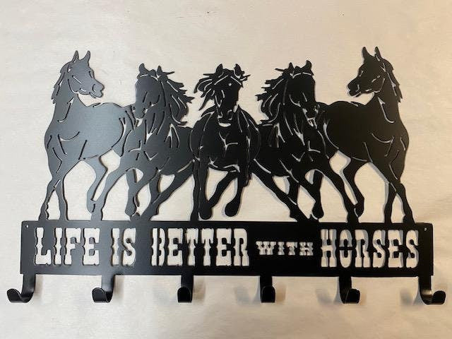 Life Is Better With Horses Coatrack Key Holder Coat Hook For Wall Key Organizer Gift Idea