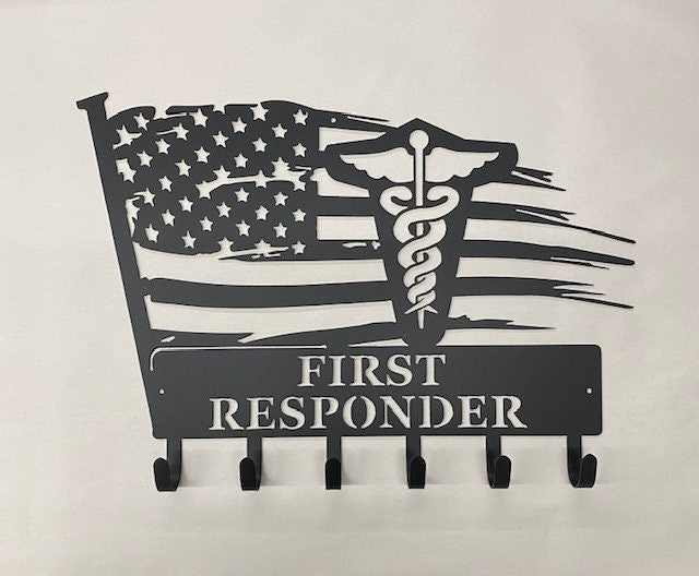 First Responder Metal Keyhat Rack Key Holder Coat Hook For Wall Key Organizer Gift Idea