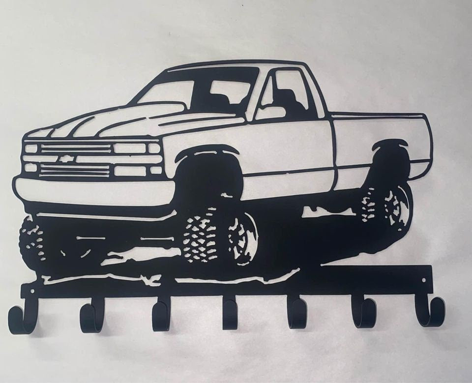 Chevy Obs Laser Cut Key Holder Coat Hook For Wall Key Organizer Gift Idea For Car Lovers