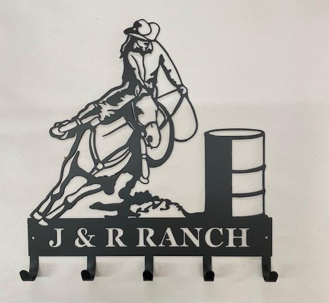 Barrel Horse Racer Keyhat Rack Personalized Key Holder Coat Hook For Wall Key Organizer Gift Idea