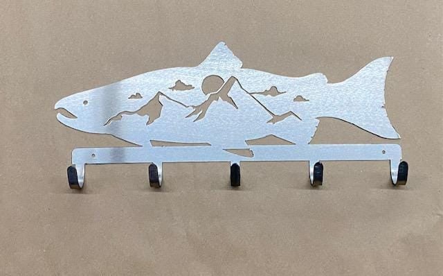 Stainless Steel Salmon Key Rack Key Holder Coat Hook For Wall Key Organizer Gift Idea