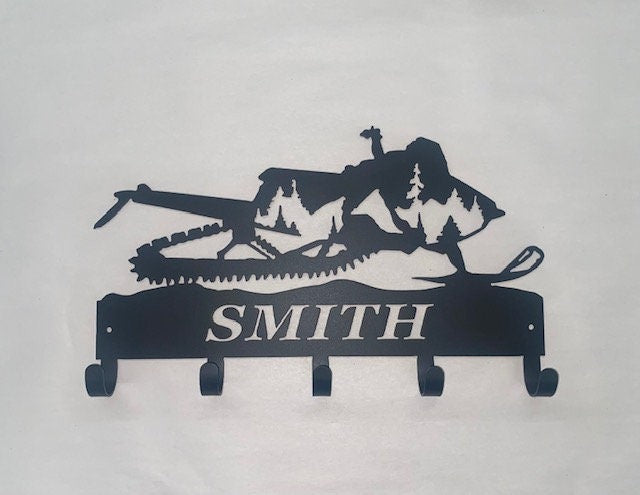 Personalized Snowmobile Metal Key Rack Key Holder Coat Hook For Wall Key Organizer Gift Idea