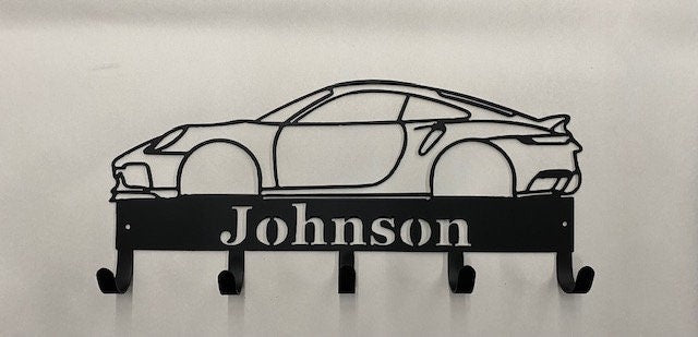 Porsche 992 Personalized Key Rack Key Holder Coat Hook For Wall Key Organizer Gift Idea