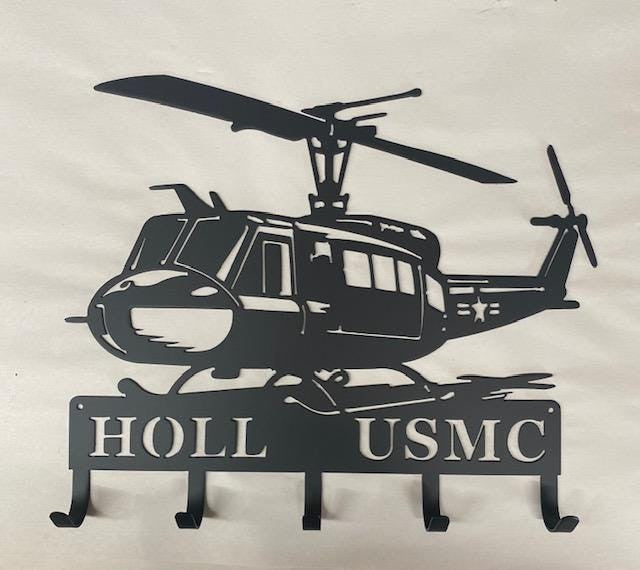 Huey Helicopter Keyhat Rack Personalized Key Holder Coat Hook For Wall Key Organizer Gift Idea