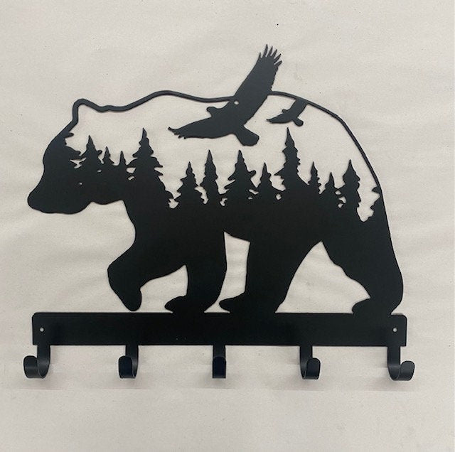 Bear Scenic Key Rack Key Holder Coat Hook For Wall Key Organizer Gift Idea