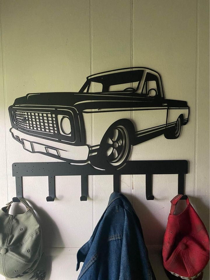 Chevy Truck 70's Hatcoat Rack Key Holder Coat Hook For Wall Key Organizer Gift Idea