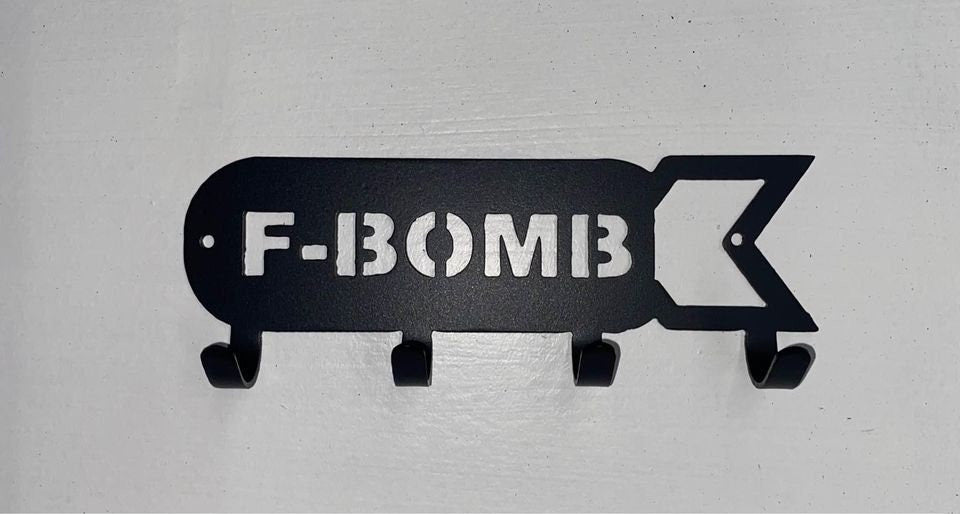 F-bomb Key Rack Key Holder Coat Hook For Wall Key Organizer Gift Idea