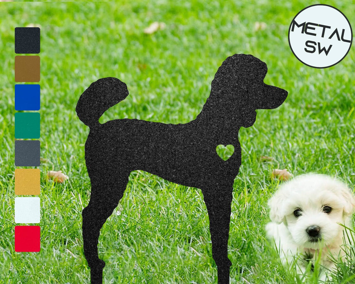 Metal Poodle Art House Number Sign Poodle Name Sign Personalized Dog Silhouette Stakes Or Wall Hanger Address Sign Poodle Memorial Gift