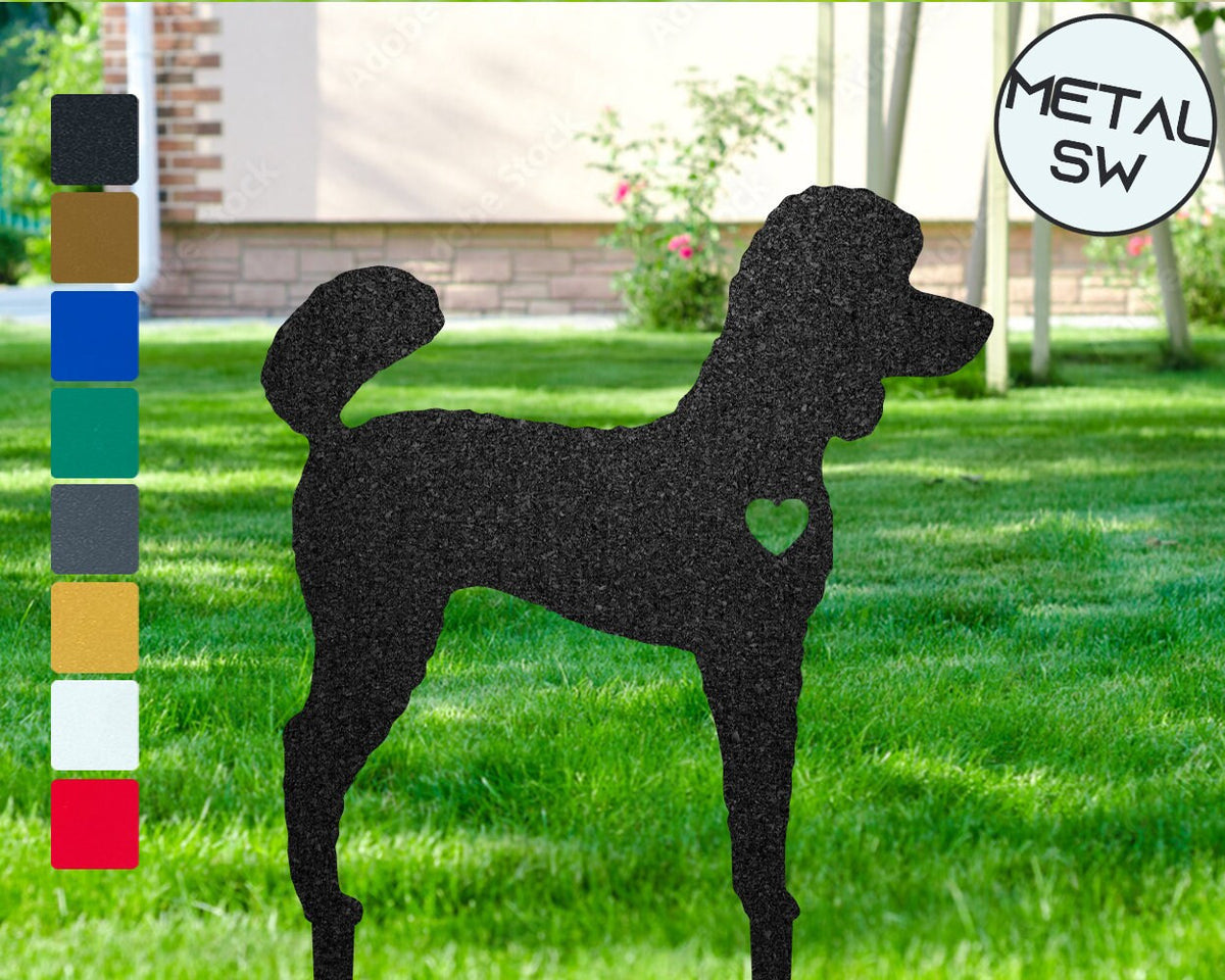 Metal Poodle Art House Number Sign Poodle Name Sign Personalized Dog Silhouette Stakes Or Wall Hanger Address Sign Poodle Memorial Gift