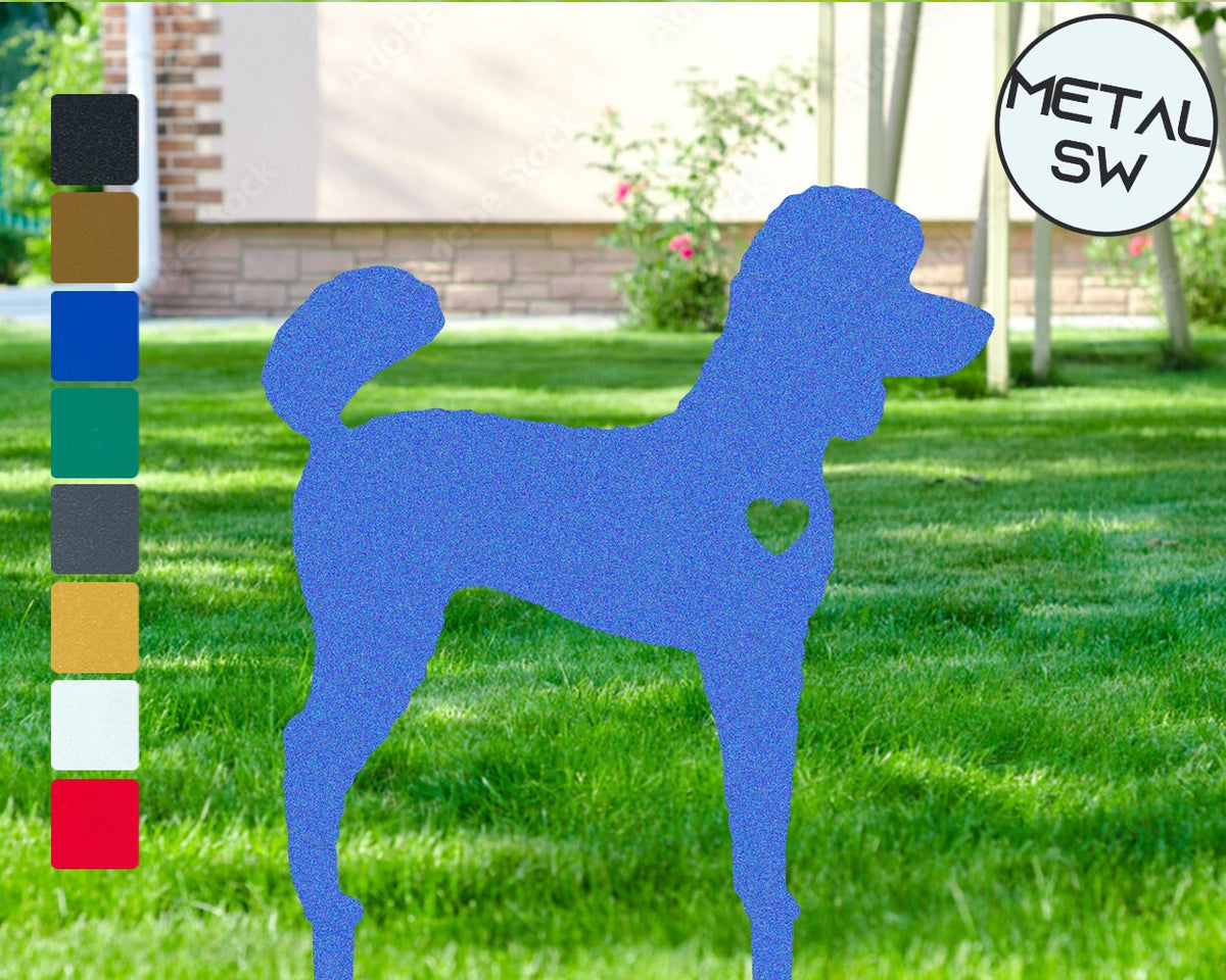 Metal Poodle Art House Number Sign Poodle Name Sign Personalized Dog Silhouette Stakes Or Wall Hanger Address Sign Poodle Memorial Gift
